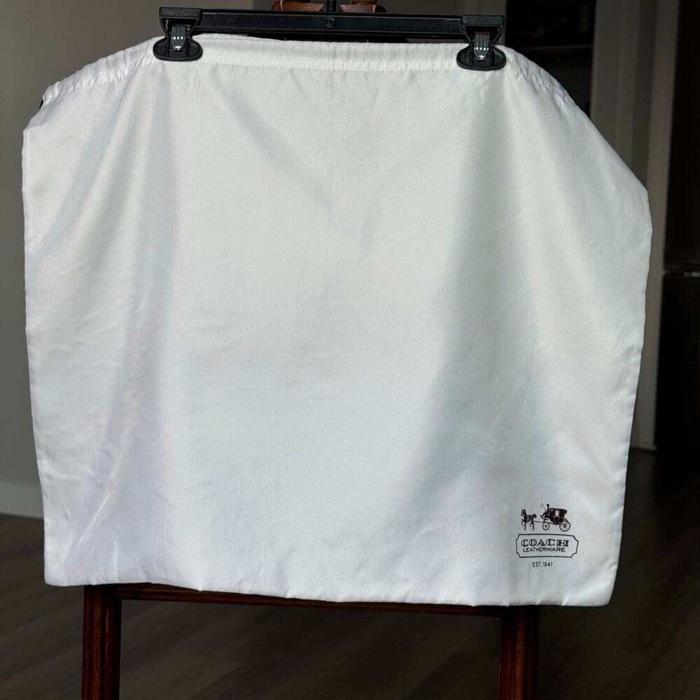 Coach Leatherware Large Dust Bag 23.5x19 White Horse Carriage Logo Drawstring